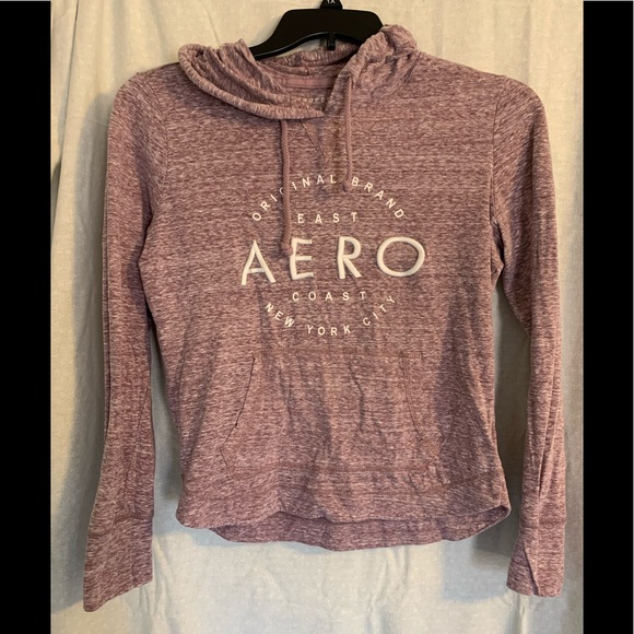 Aeropostale heathered maroon hoodie with logo - Picture 1 of 5